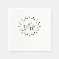 Let's Get Lit Funny Christmas Lights Festive Holid Napkins