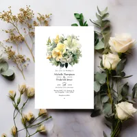 Sage and Ivory Floral Wedding Invitation