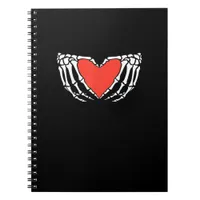 Skeleton Hands Forming Heart Creepy Gothic Notebook