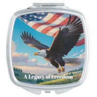 Eagle & Flag Tribute • 1776–2026 Pocket Keepsake Compact Mirror