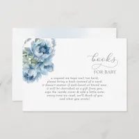 Baby in Bloom Blue Boy Baby Shower Book Request Enclosure Card