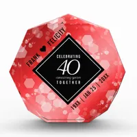 Elegant 40th Ruby Wedding Anniversary Celebration Acrylic Award
