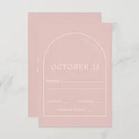 Rustic Blush Modern Arch Wedding  RSVP Card