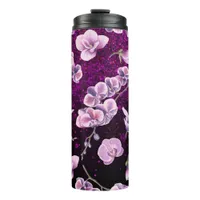 *~* Girly Floral Glitter Confetti Thermal Tumbler