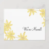 Yellow Daisies Change of Address Announcement Postcard