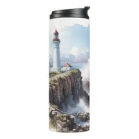 Coastal Beach Lighthouse Thermal Tumbler