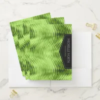 Black Label on Rippled Lime ID392 Pocket Folder