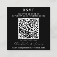 QR Code Black And White Photo RSVP Enclosure Card