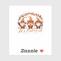 It’s Fall Y’all Pumpkin Gnome Autumn Tree Funny Fa Sticker