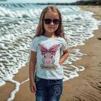 Personalized Girls Easter Bunny T-Shirt with Name