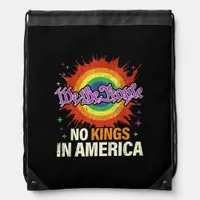 No Kings In America We The People Political Vintag Drawstring Bag