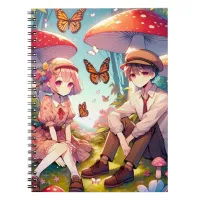 Whimsical Romantic Anime Couple  Notebook