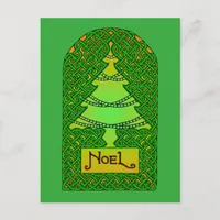 Celtic Christmas Tree Holiday Postcard