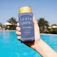 Denim and Diamonds Birthday Party Seltzer Can Cooler