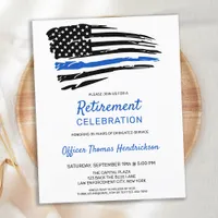 Budget Police Retirement Invitation Thin Blue Line
