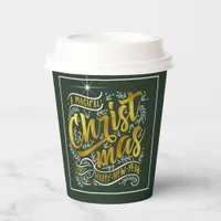 Magical Christmas Typography Gold ID441 Paper Cups