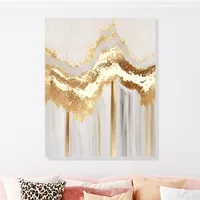 Gold and Cream Luxury Abstract Wall Art Acrylic Photo Tile