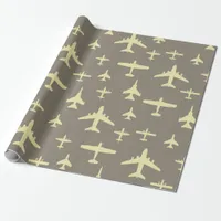 Aeroplanes Flying High Overhead Pattern Wrapping Paper