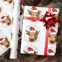 Cute Highland Cow Festive Farm Merry Christmas Wrapping Paper Sheets