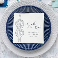 Modern Nautical Tying The Knot Wedding Napkins