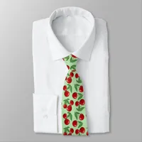 Red Cherries All Over Pattern Custom Neck Tie