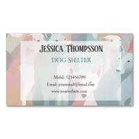 Dog Shelter Minimalist Pastel Animal Illustration Business Card Magnet