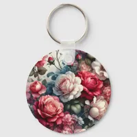 Timeless Rose Floral Charm Keychain