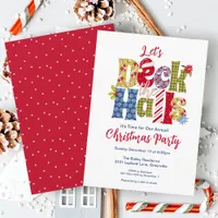 Deck the Halls Holiday Patchwork Christmas Party Invitation