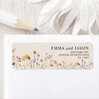 Boho Wildflower Wedding return address labels