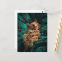 Sleepy Ginger Kitty  Postcard
