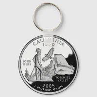 Faux California State Quarter Yosemite Valley Muir Keychain