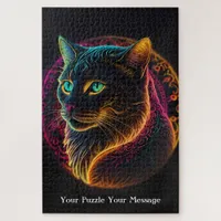 Neon Mandala Majesty Jigsaw Puzzle