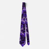 Purple Waves Abstract Pattern Neck Tie