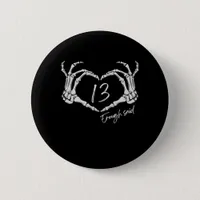 Skeleton Heart Hand Minimal Classic Design Button