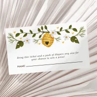 Honeycomb Bumblebee Baby Shower Diaper Raffle Enclosure Card