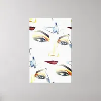 Abstract Artwork with Sensual Feminine Portrait Canvas Print