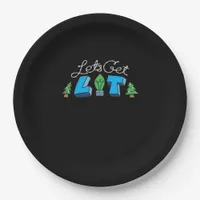 Let's Get Lit Christmas Classic Paper Plates