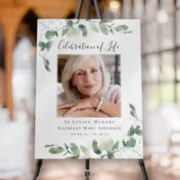 Eucalyptus Celebration of Life Photo Welcome Sign