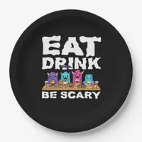 Eat Drink Be Scary Monster Halloween Creative Paper Plates