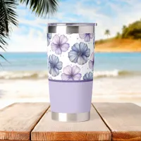 Floral Watercolor Pattern Lavender and Blue Insulated Tumbler