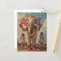 AI Circus Elephant Postcard