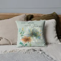 His Love Endures Forever Psalm 136 Scripture Green Throw Pillow