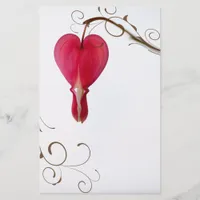 Red Bleeding Hearts Flowers Wedding Stationery