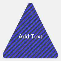 Black Blue Thin Diagonal Stripes Triangle Sticker