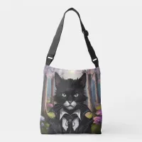 Goth cat pastel woodland gothic fairy tale crossbody bag