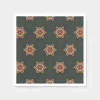 Elegant Holly Star Christmas and Yule Napkins