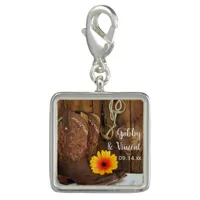 Cowboy Boots, Daisy and Horse Bit Western Wedding Charm