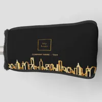 Logo gold city skyline black business real estate golf head cover