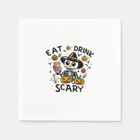 Eat Drink And Be Scary Halloween Pumpkin Miniature Napkins