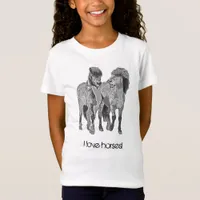 I love horses! Cute Icelandic ponies T-Shirt